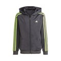 Training ES 3 Stripes Full-Zip Felpa Bambini - grigio scuro, verde neon