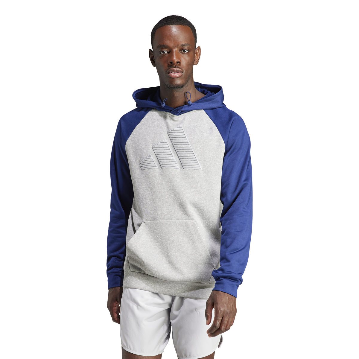 adidas GG Big Logo Sweat à capuche Hommes - gris, bleu foncé