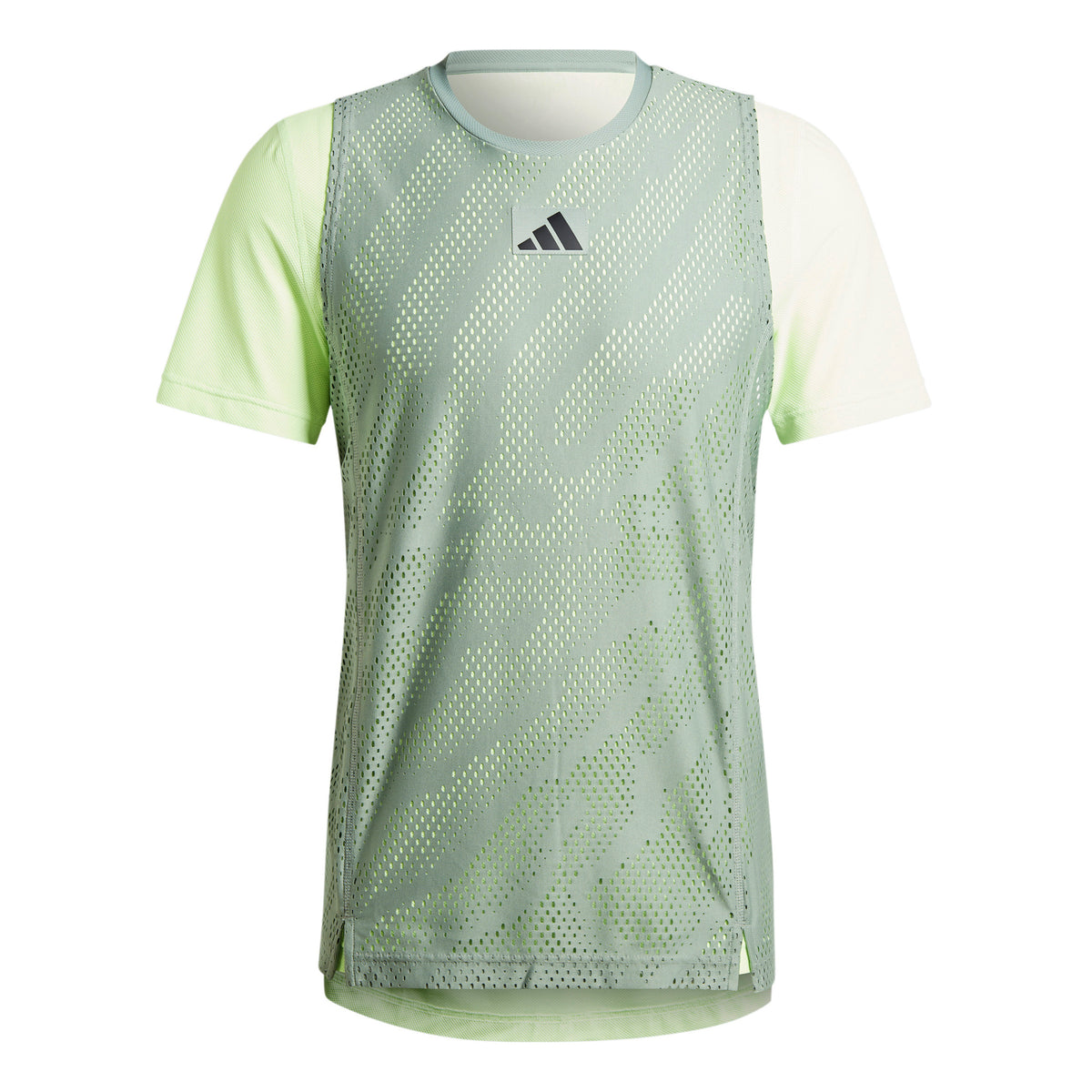 adidas Mesh Pro T-shirt Hommes-Vert Clair,Jaune Lemon