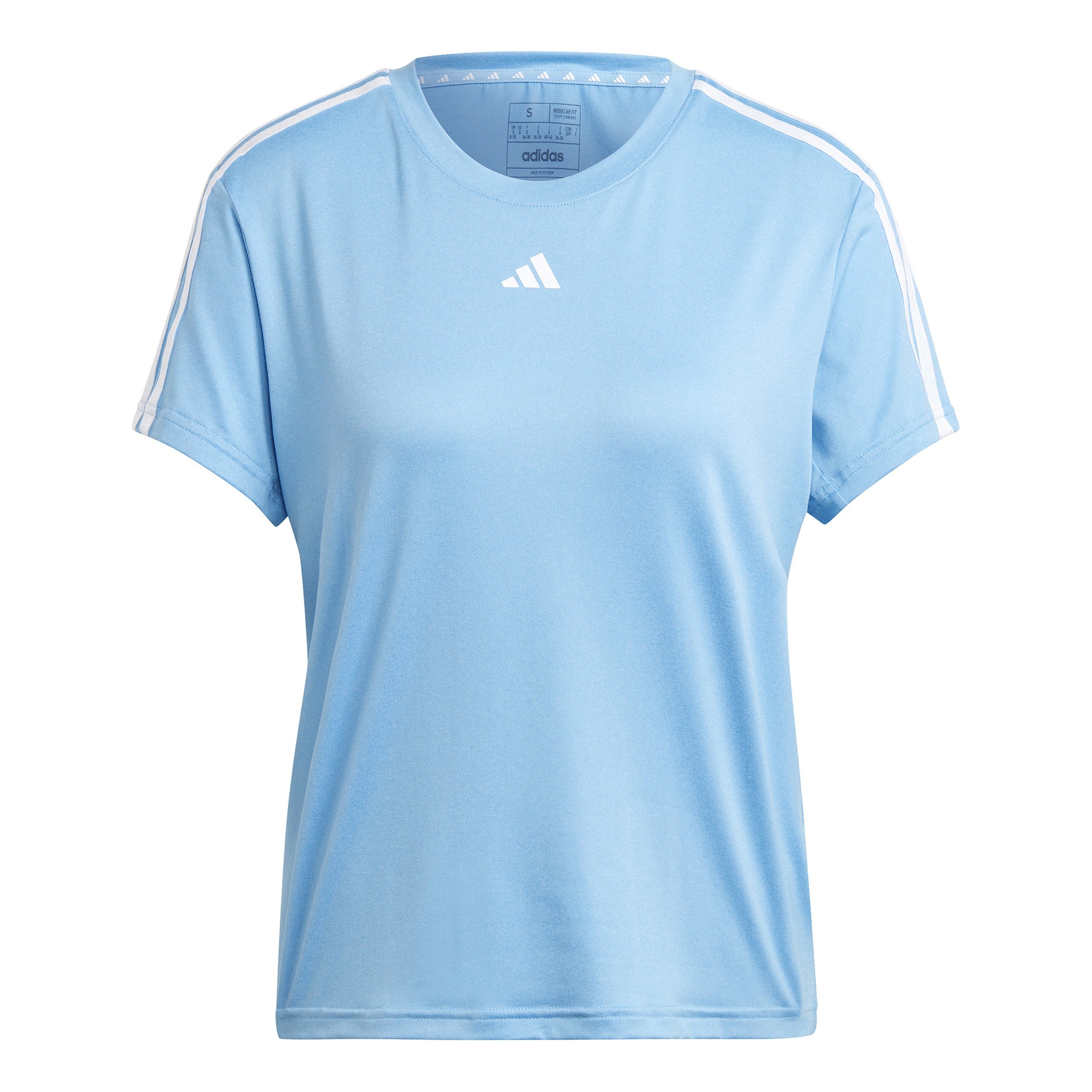 adidas Essentials 3 Stripes T-Shirt Damen - hellblau, weiß