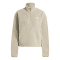 Fleece Half-Zip Sweatshirt Damen-beige