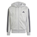 Essentials 3 Stripes Sweatjacke Herren - grau, schwarz