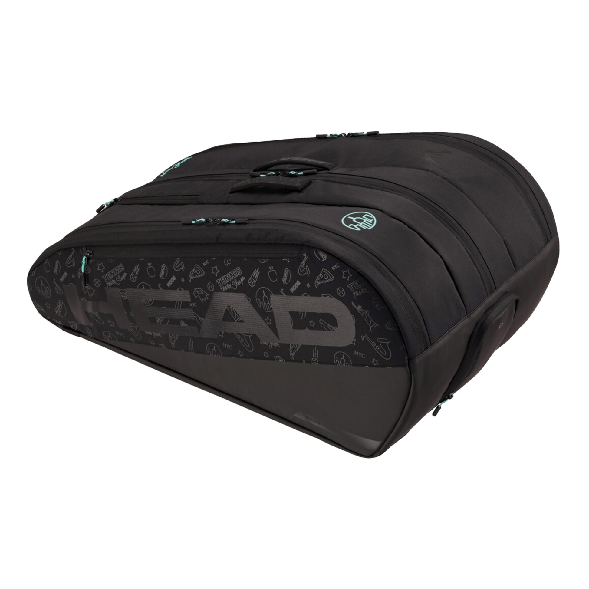 HEAD Tour XL Neon 2025 Schlägertasche 12er-Schwarz,Blau