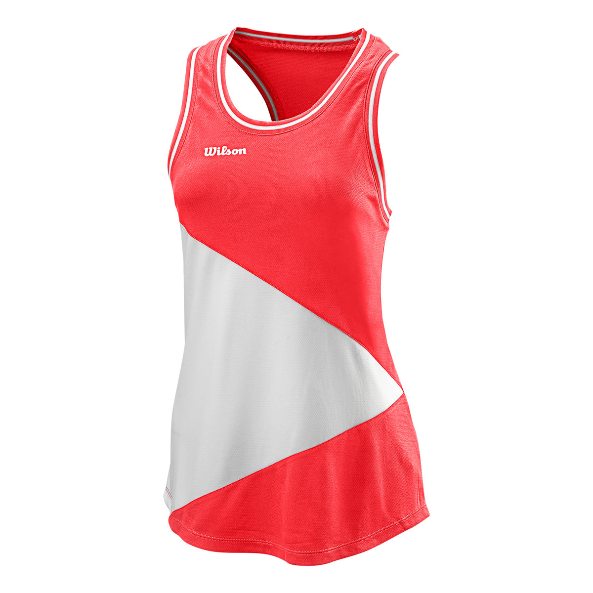 Wilson Team II Canottiera Donna-Corallo,Bianco