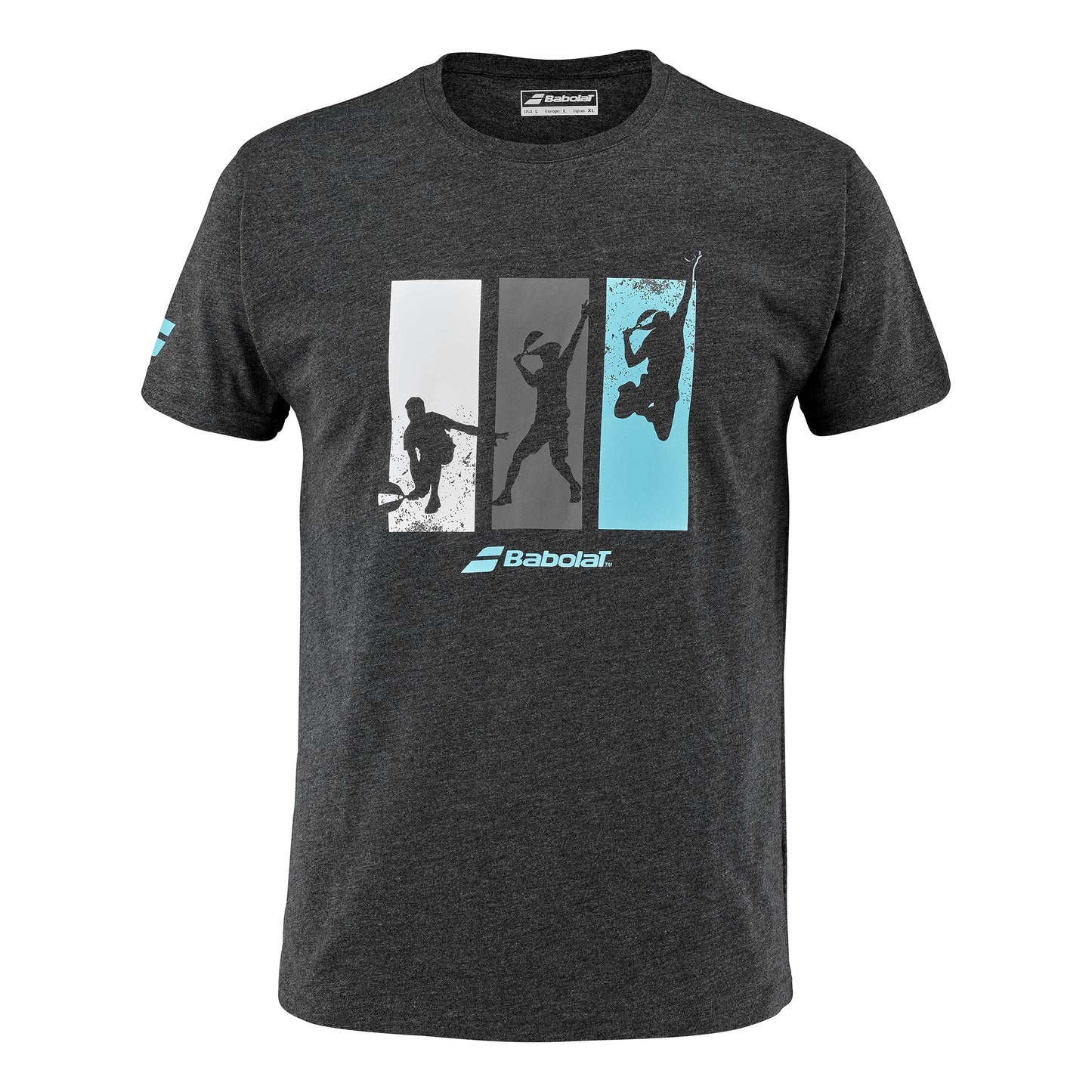 Babolat Cotton T-shirt Hommes - noir, multicouleur