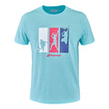 Cotton T-shirt Hommes - bleu clair, multicouleur