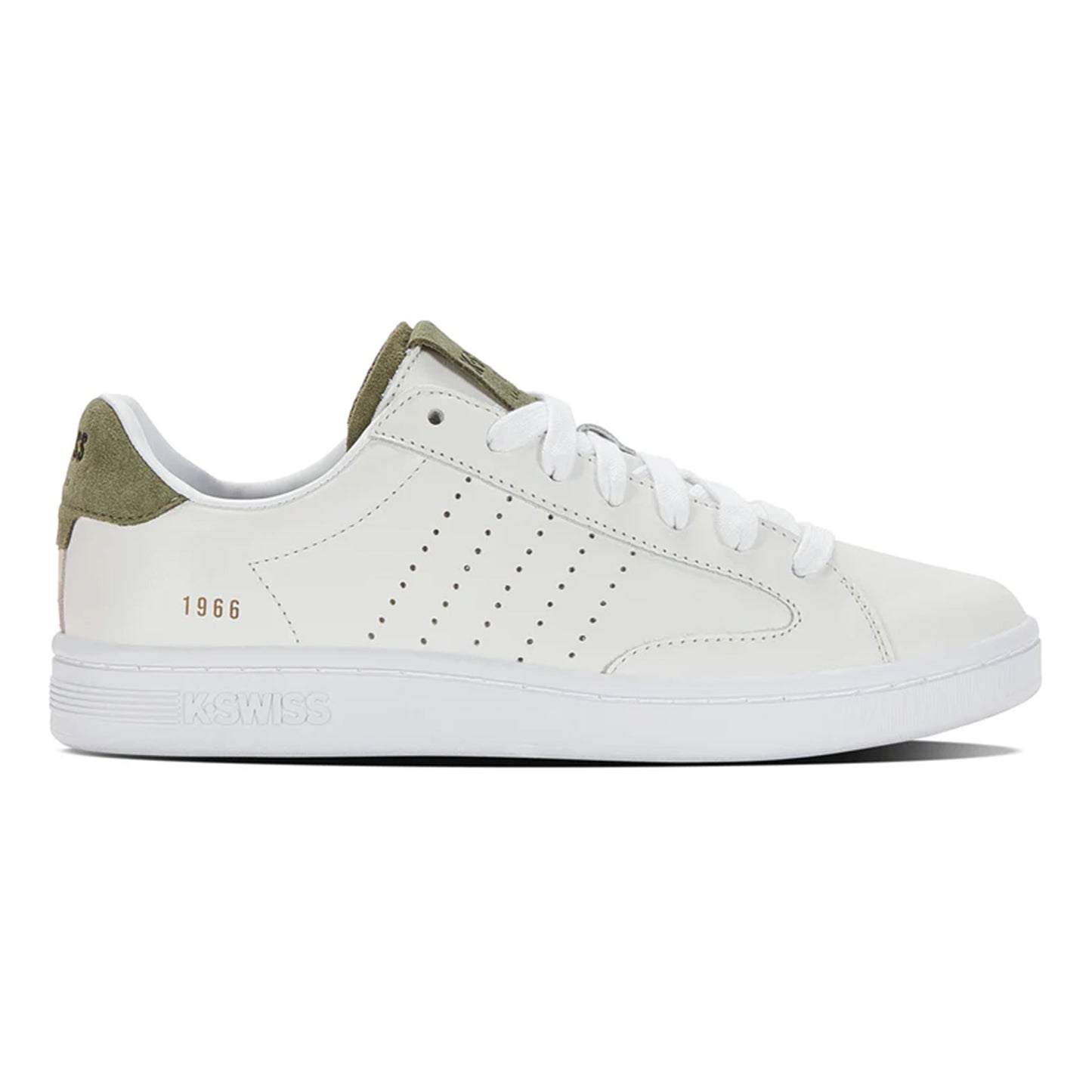K-Swiss Lozan Klub LTH Baskets Hommes-blanc, vert olive