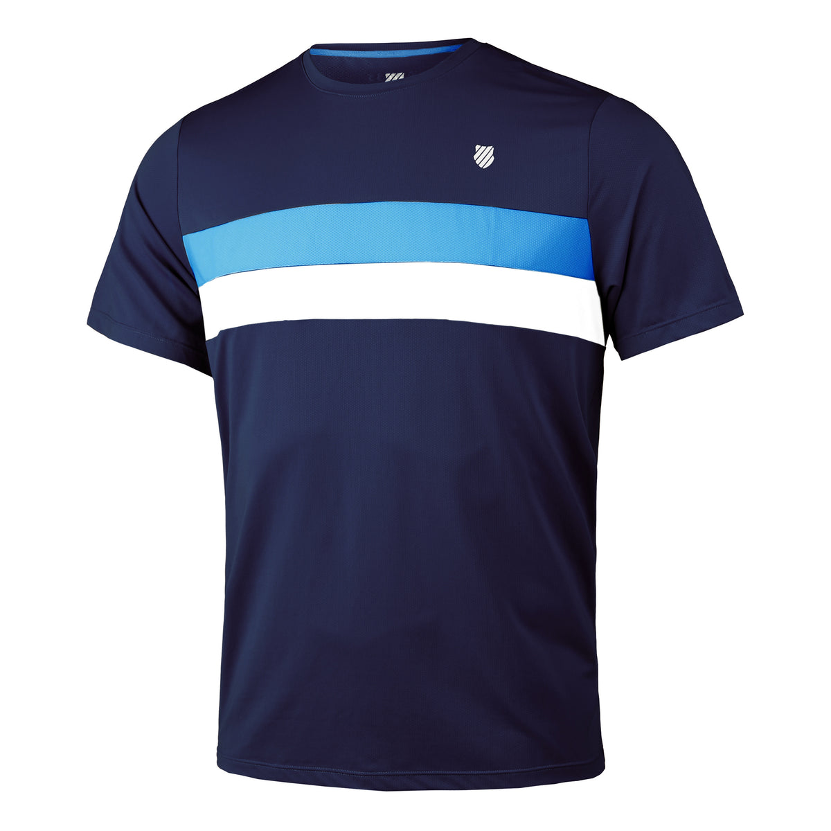 K-Swiss Core Team Stripe Crew T-shirt Hommes - bleu foncé, multicouleur