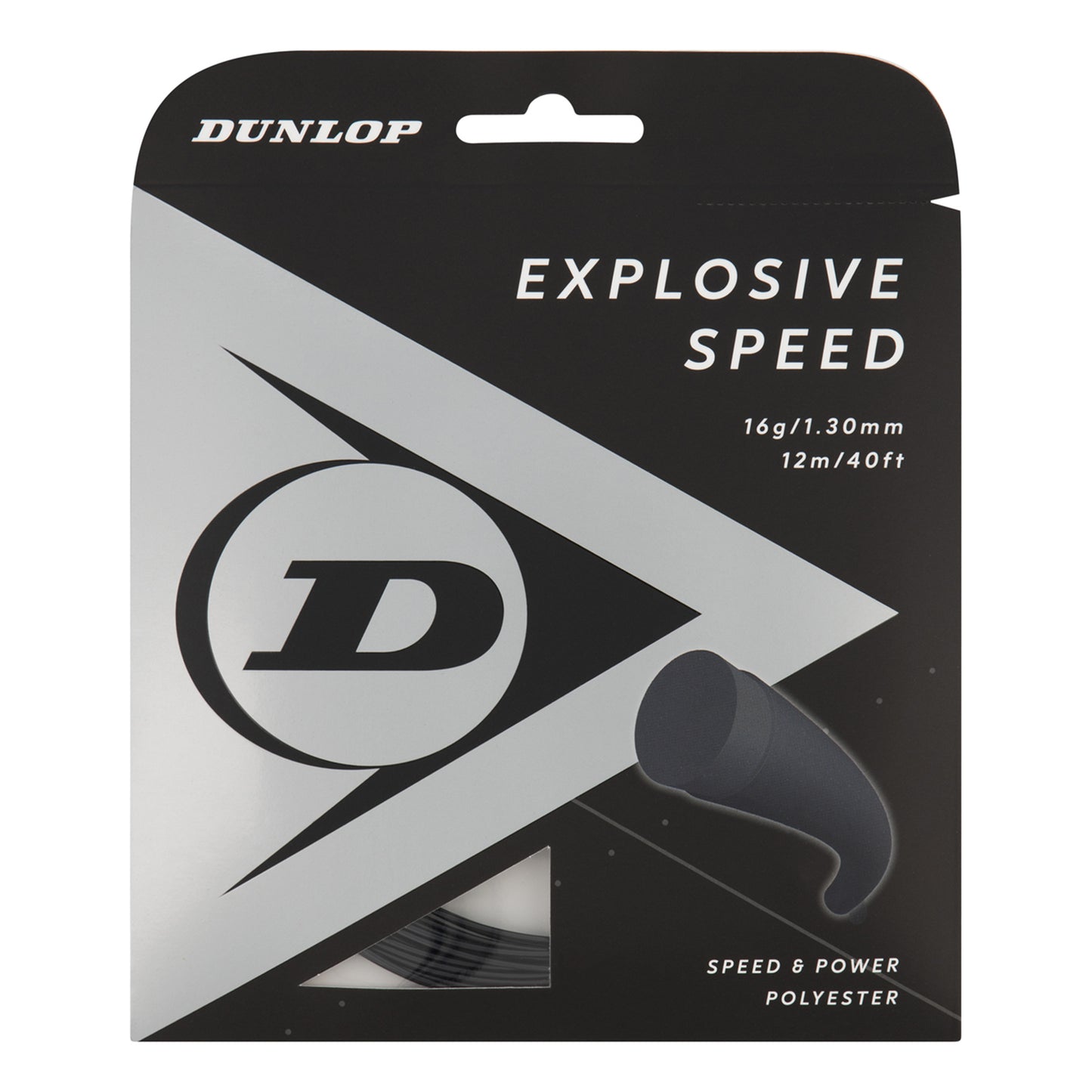 Dunlop Explosive Speed Cordage En Garniture 12m-Noir