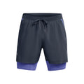 Launch 2in1 5in Laufshorts Herren - grau, lila