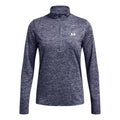 Tech Twist Warmup 1/2 Zip Haut Manches Longues Femmes-Bleu Gris