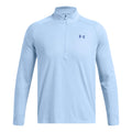 Tech Textured Half-Zip Longsleeve Herren - hellblau,