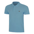 Ribbed Collar Polo Uomini - grigio-blu
