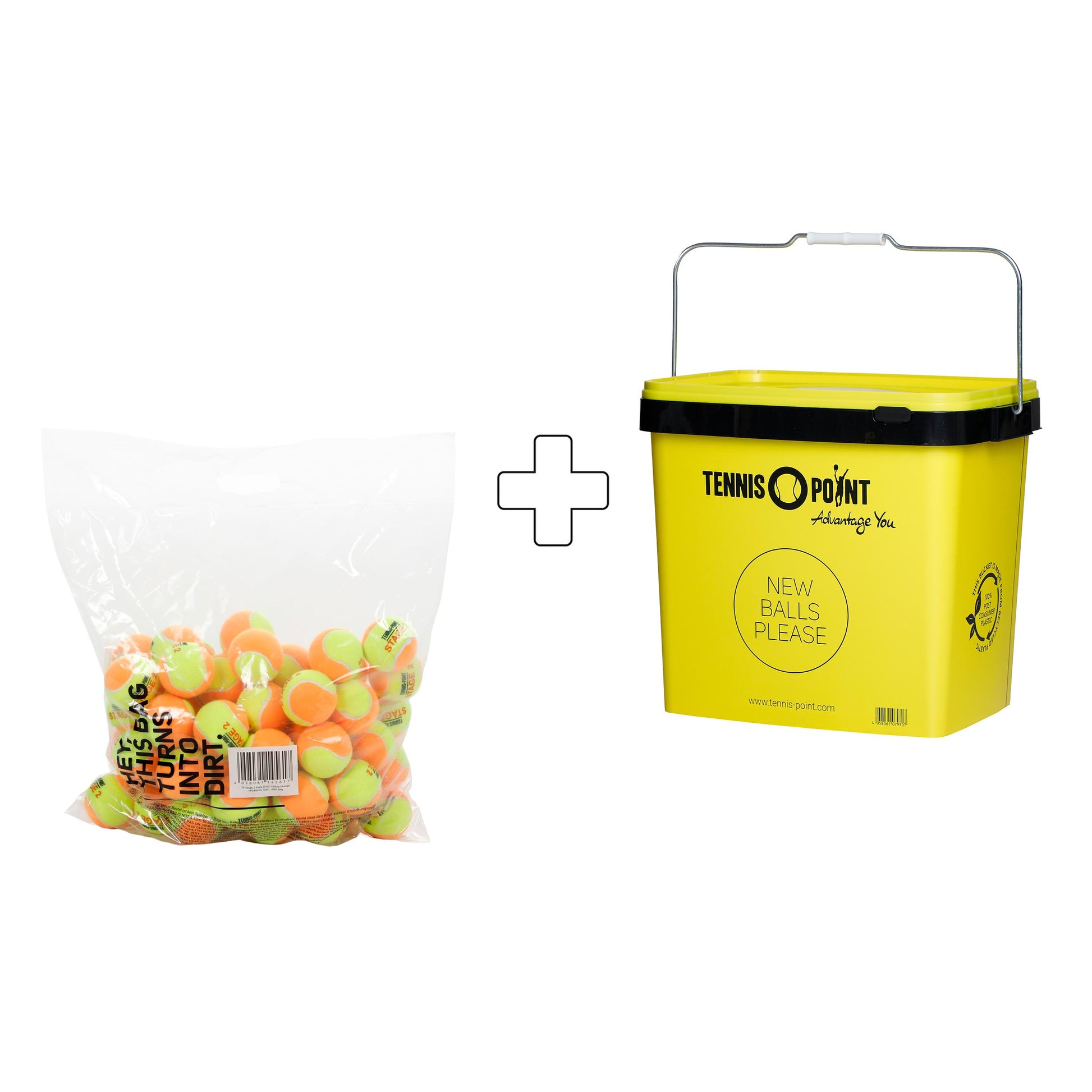 Tennis-Point 60er Beutel TP Stage 2 plus Balleimer
