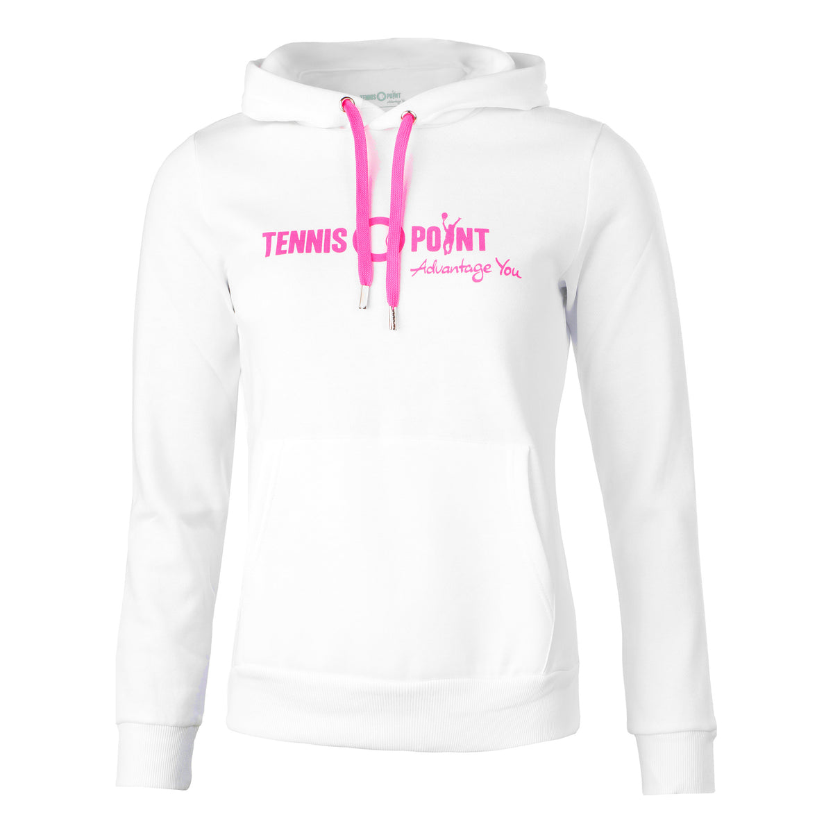 Tennis-Point Logo Felpa con cappuccio Donna - bianco, rosa