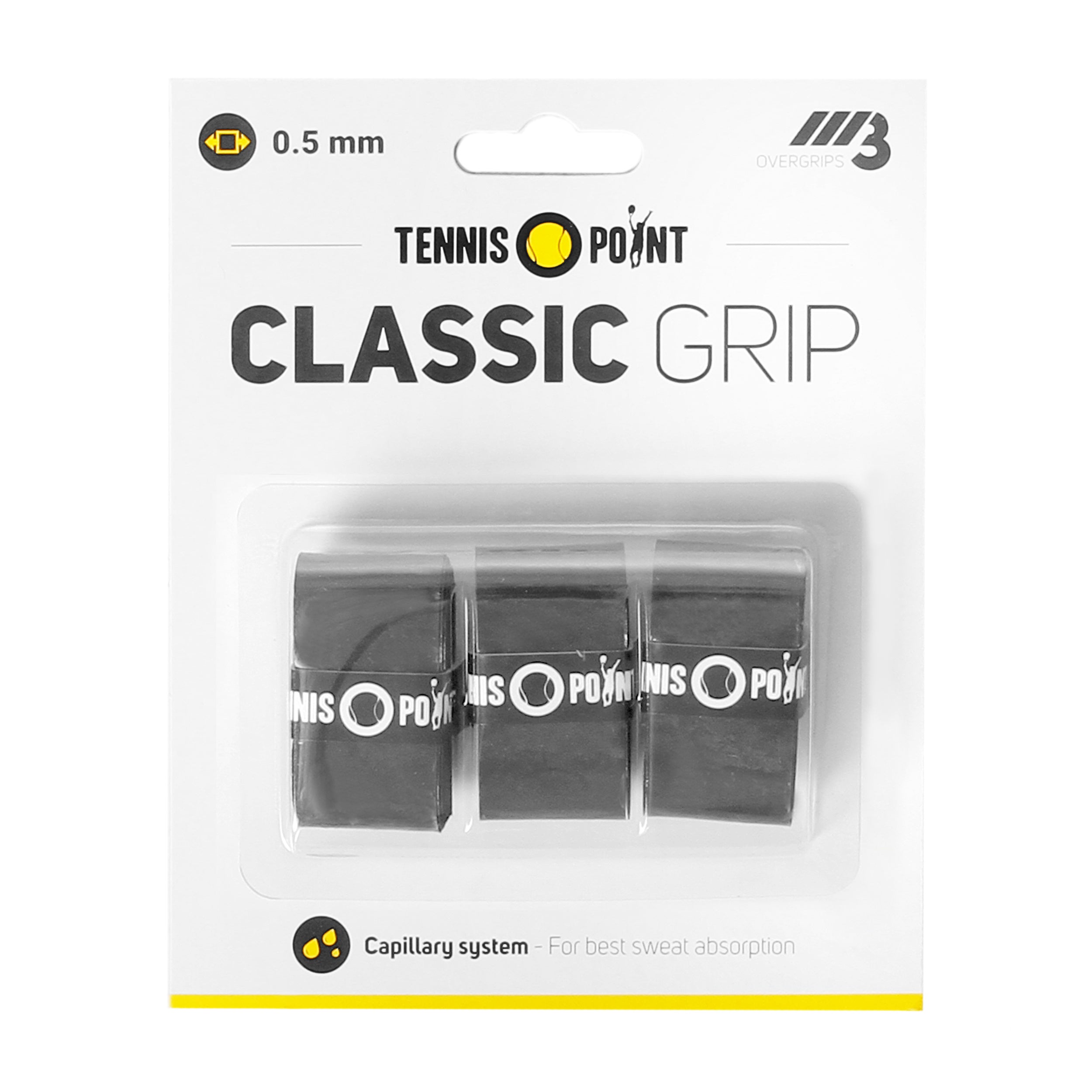 Tennis-Point Classic Grip Confezione da 3 - nero
