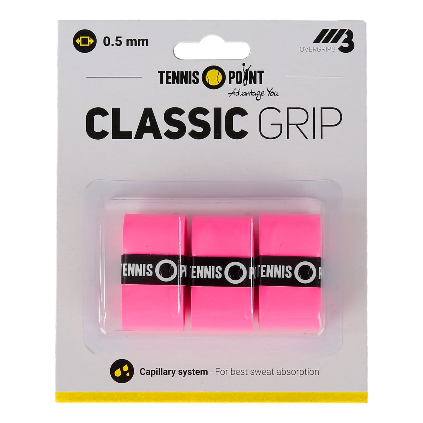 Tennis-Point Classic Grip Confezione da 3 - rosa
