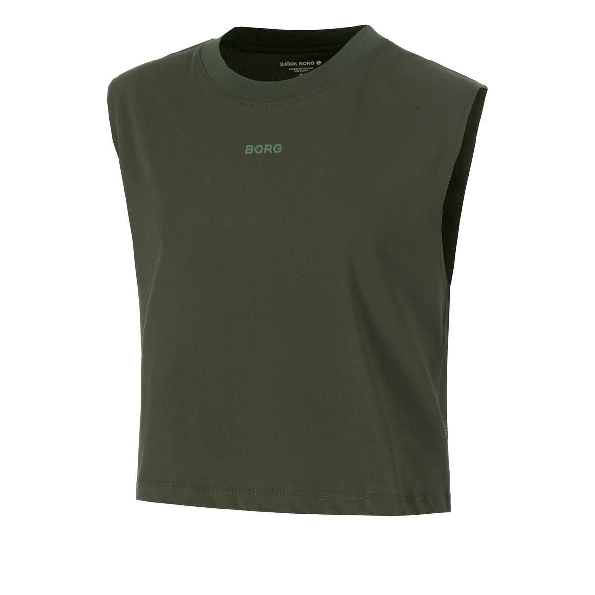 Björn Borg Cropped Canottiera Donna - verde scuro,