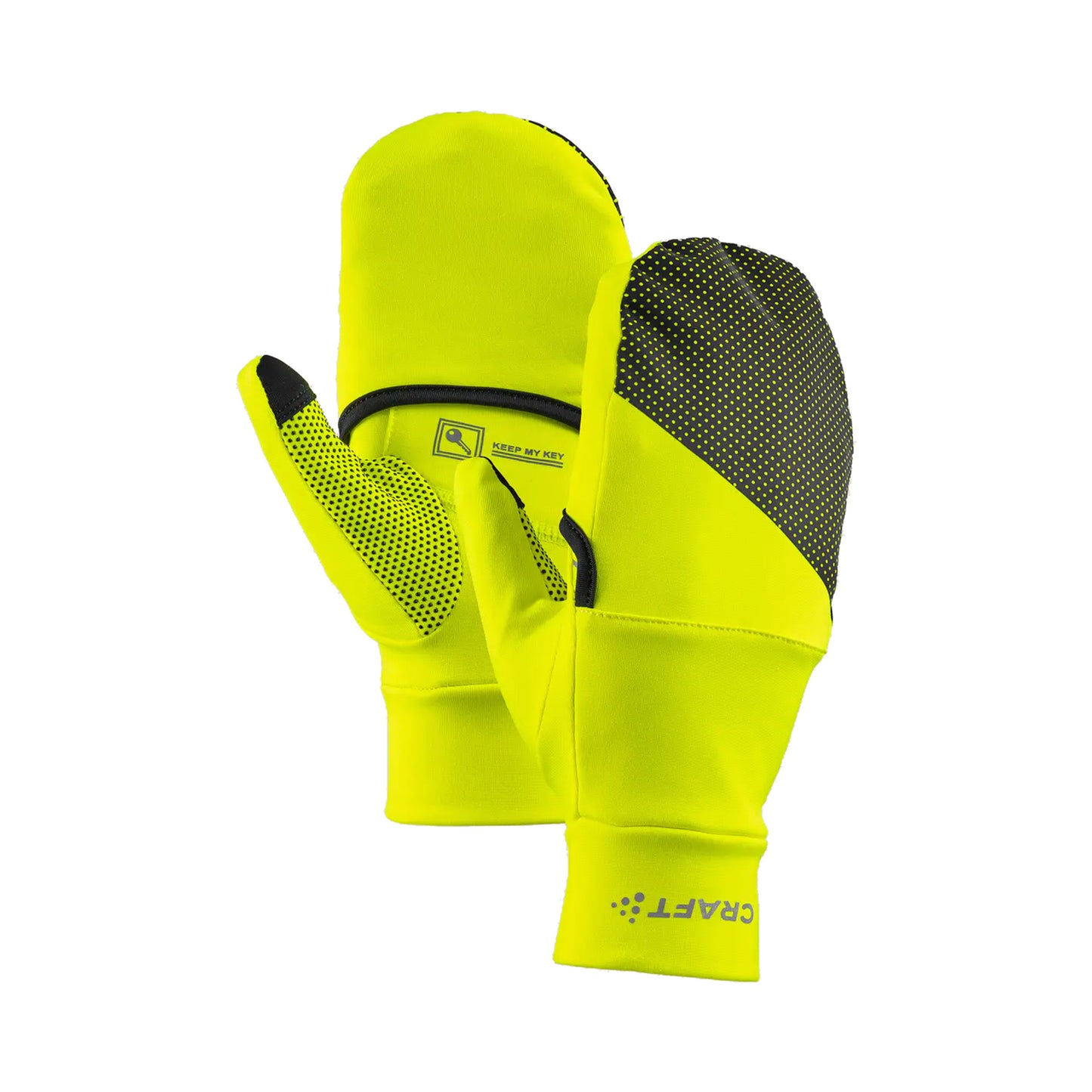 Craft ADV Lumen Fleece Hybrid Guanti Da Corsa-Verde Neon