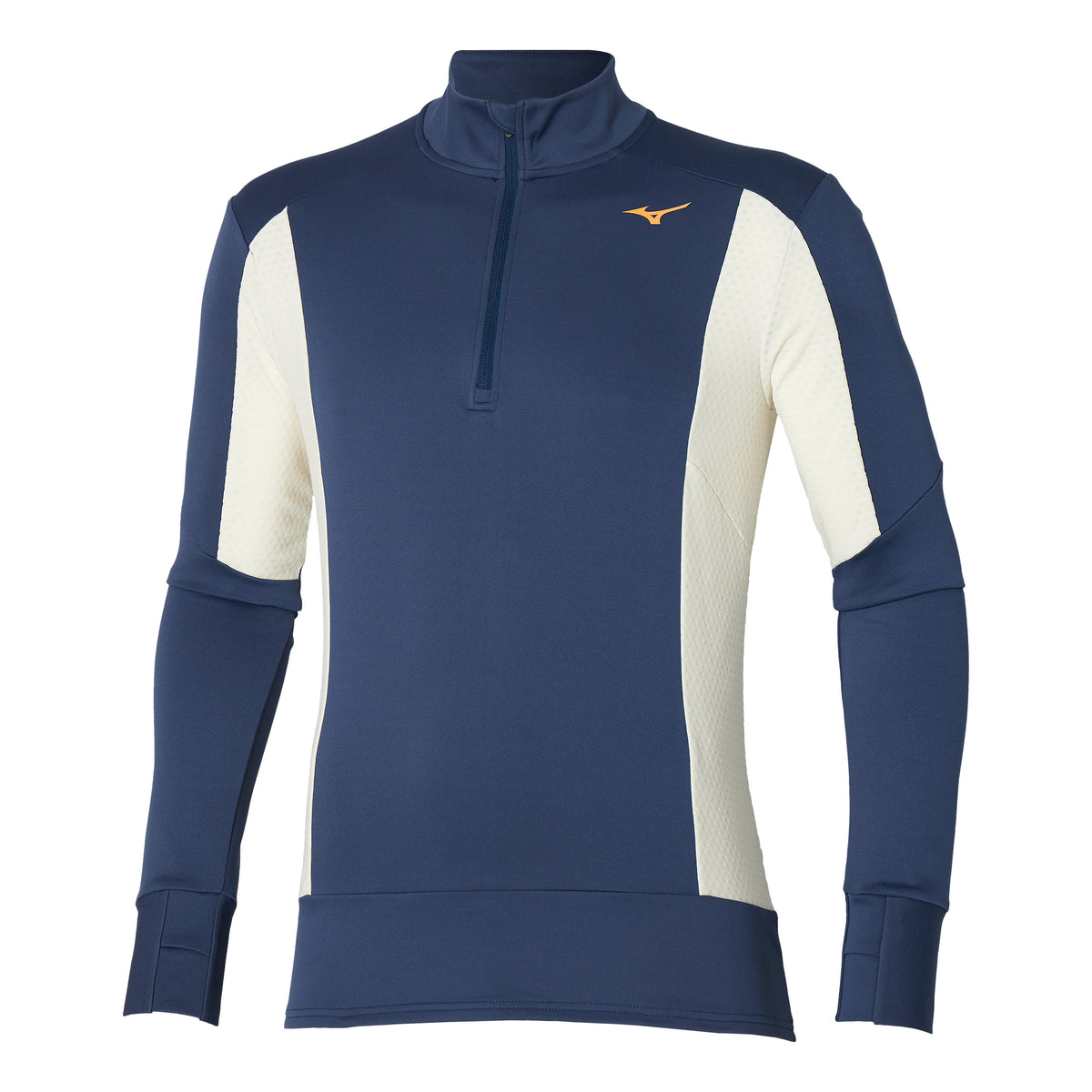 Mizuno Warmalite HZ Maillot de course Hommes - bleu foncé, crème