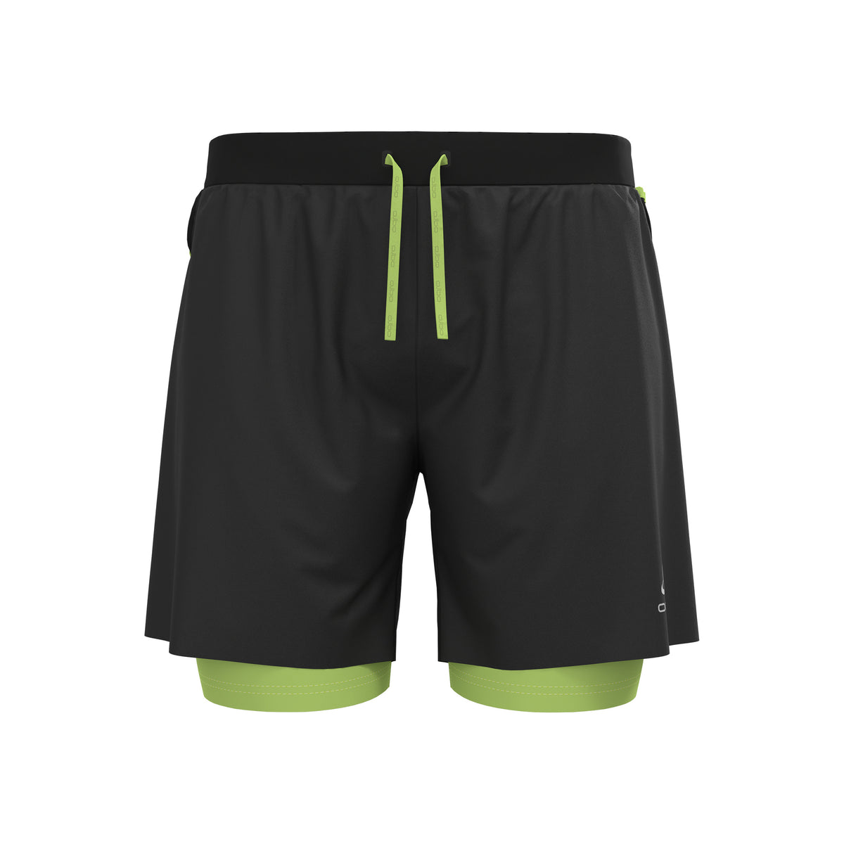Odlo X-Alp Trail 6inch 2in1 Pantaloncini da corsa Uomini - nero, verde chiaro