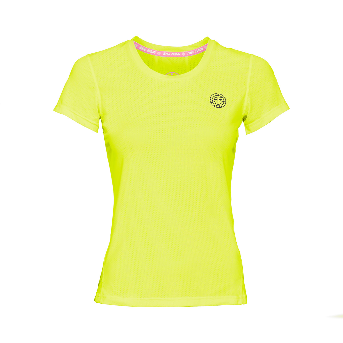 BIDI BADU Calla Tech Roundneck Maglietta Ragazze-Giallo Neon,Nero