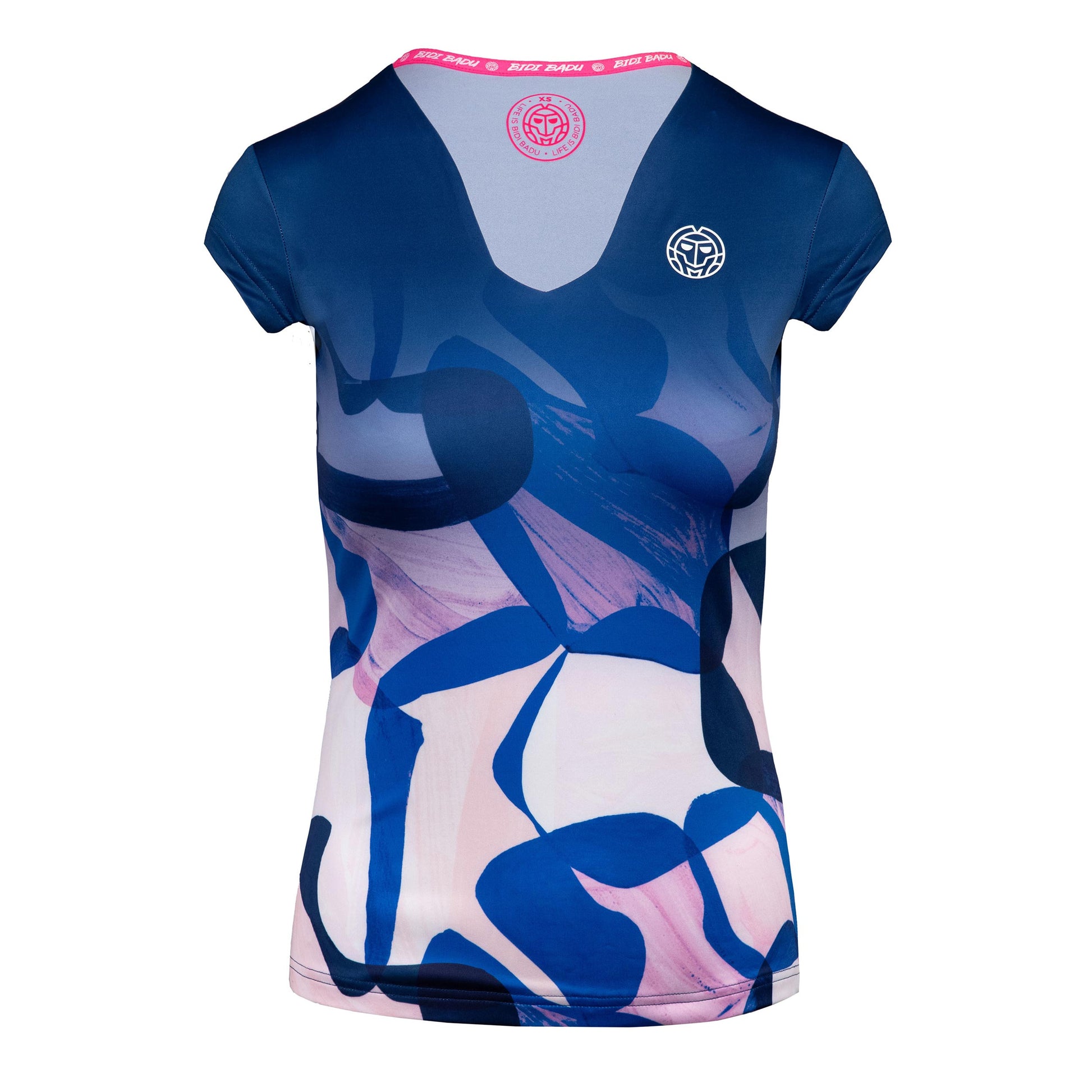 BIDI BADU Bella 2.0 Tech V-Neck T-shirt Femmes - bleu foncé, rosé
