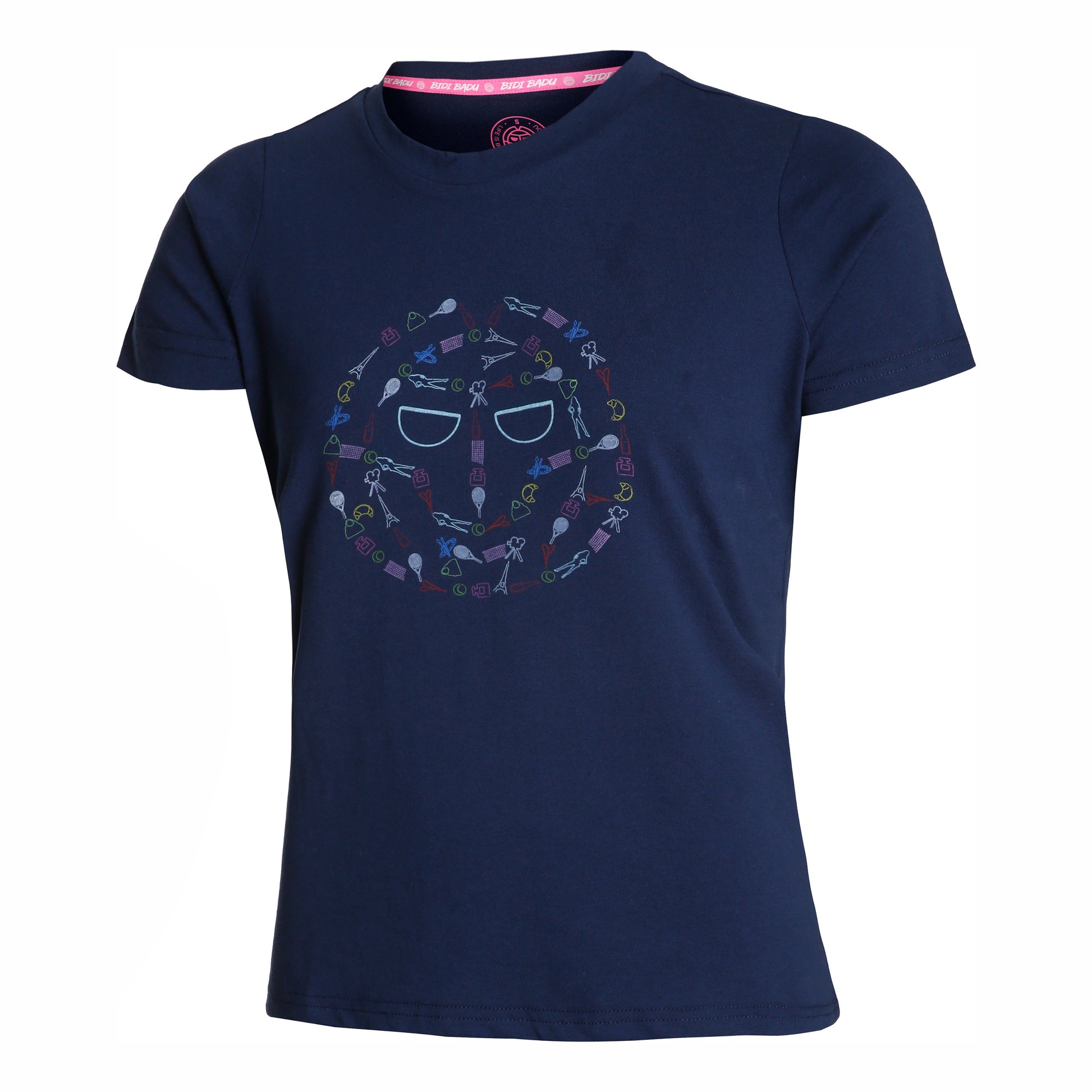 BIDI BADU Heshima Lifestyle Tee Maglietta Donna - blu scuro, multicolore
