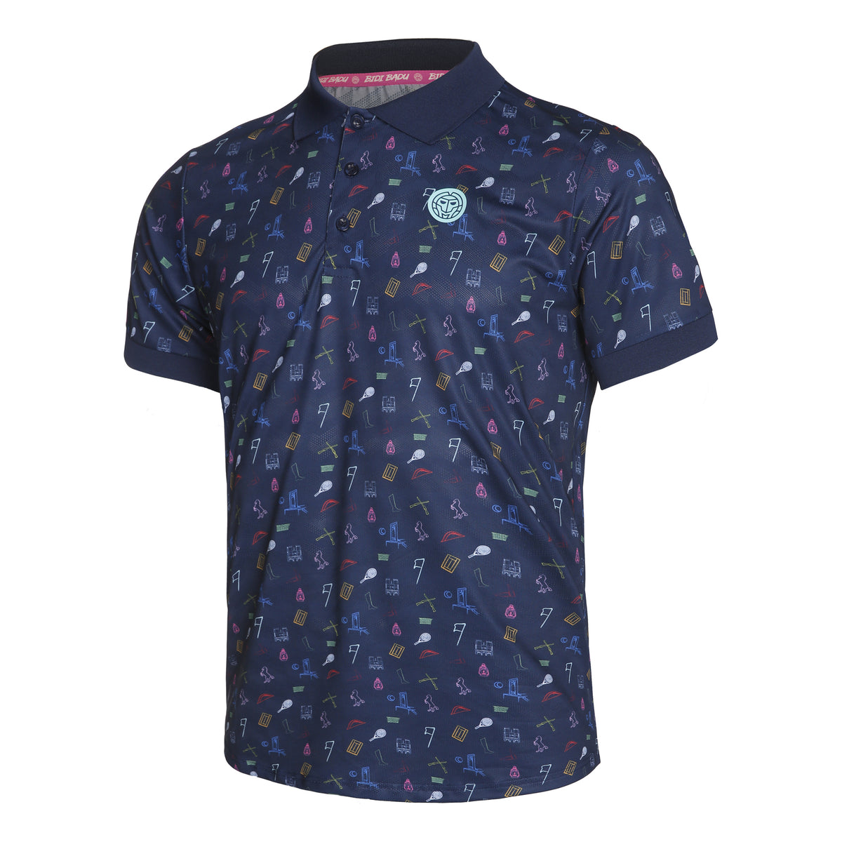 BIDI BADU Idir Tech Polo Hommes - bleu foncé, multicouleur