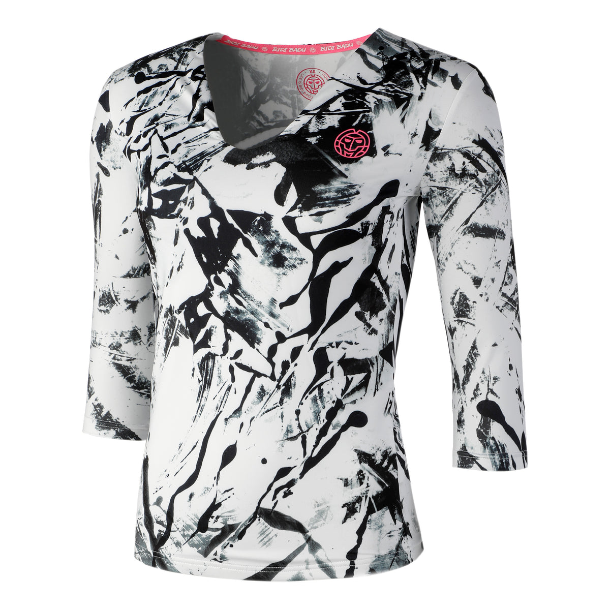 BIDI BADU Ariana Tech V-Neck Longsleeve Damen - schwarz, weiß