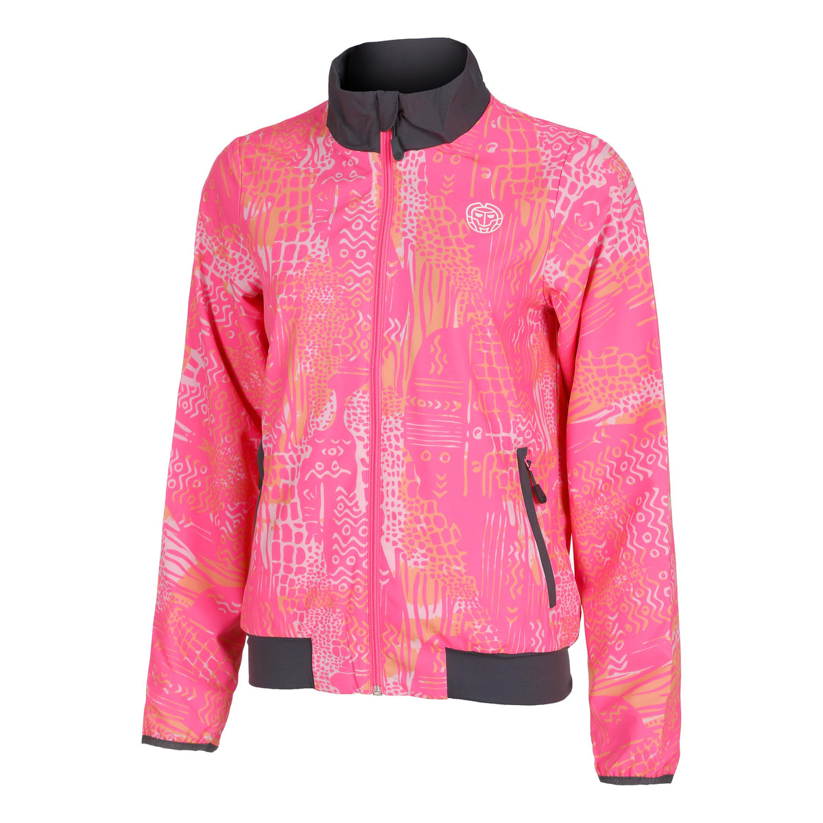 BIDI BADU Gene Tech Trainingsjacke Damen - grau, pink