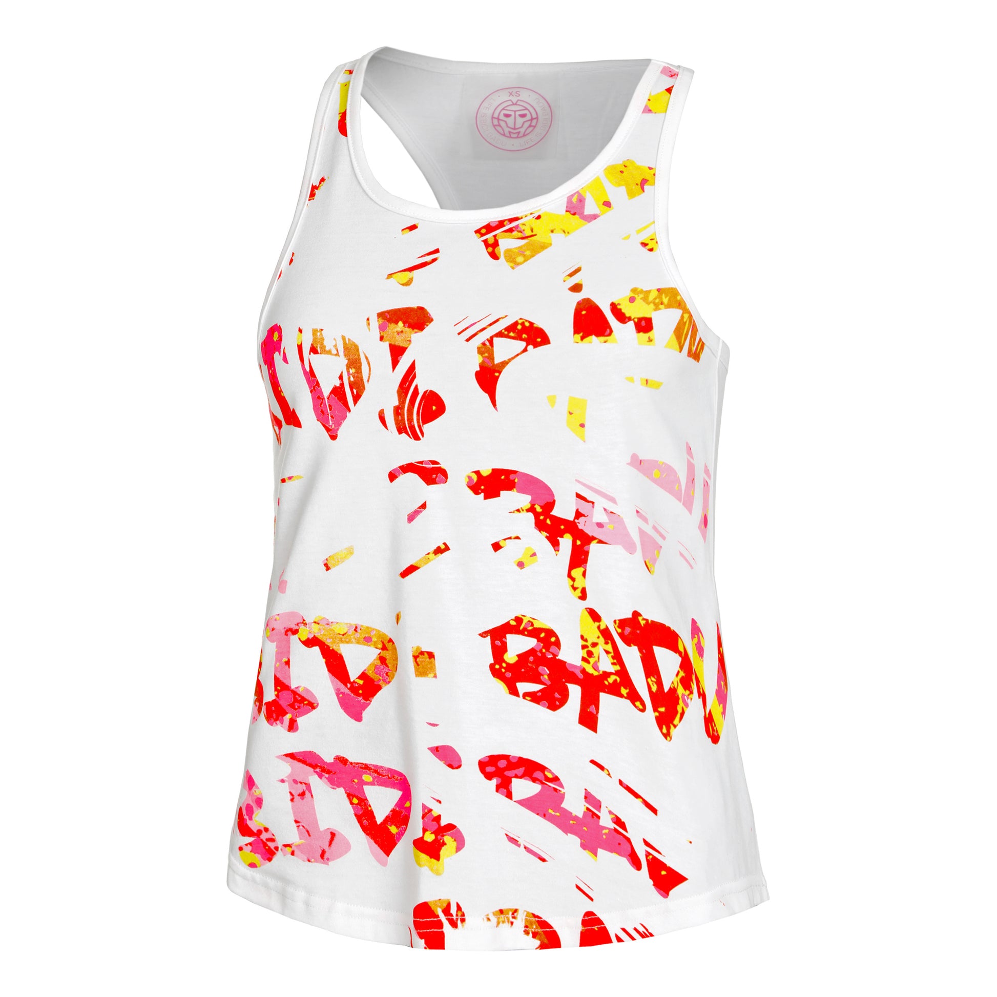 BIDI BADU Wild Arts Chill Canottiera Donna-Bianco,Multicolore