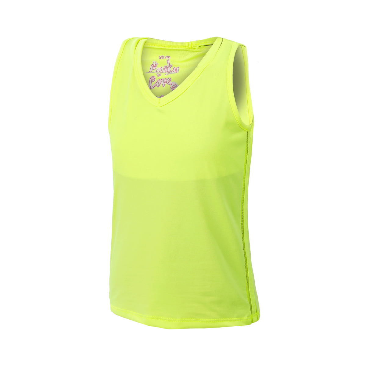 Lucky in Love V-Neck Cutout Débardeur Tank Top Filles-Jaune