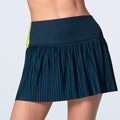 Racer Rib Pleated Gonna Donna - blu scuro, giallo