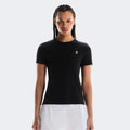 Court T-shirt Femmes - noir, multicouleur