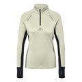 Mesa Half-Zip Lauftop Damen - beige, schwarz