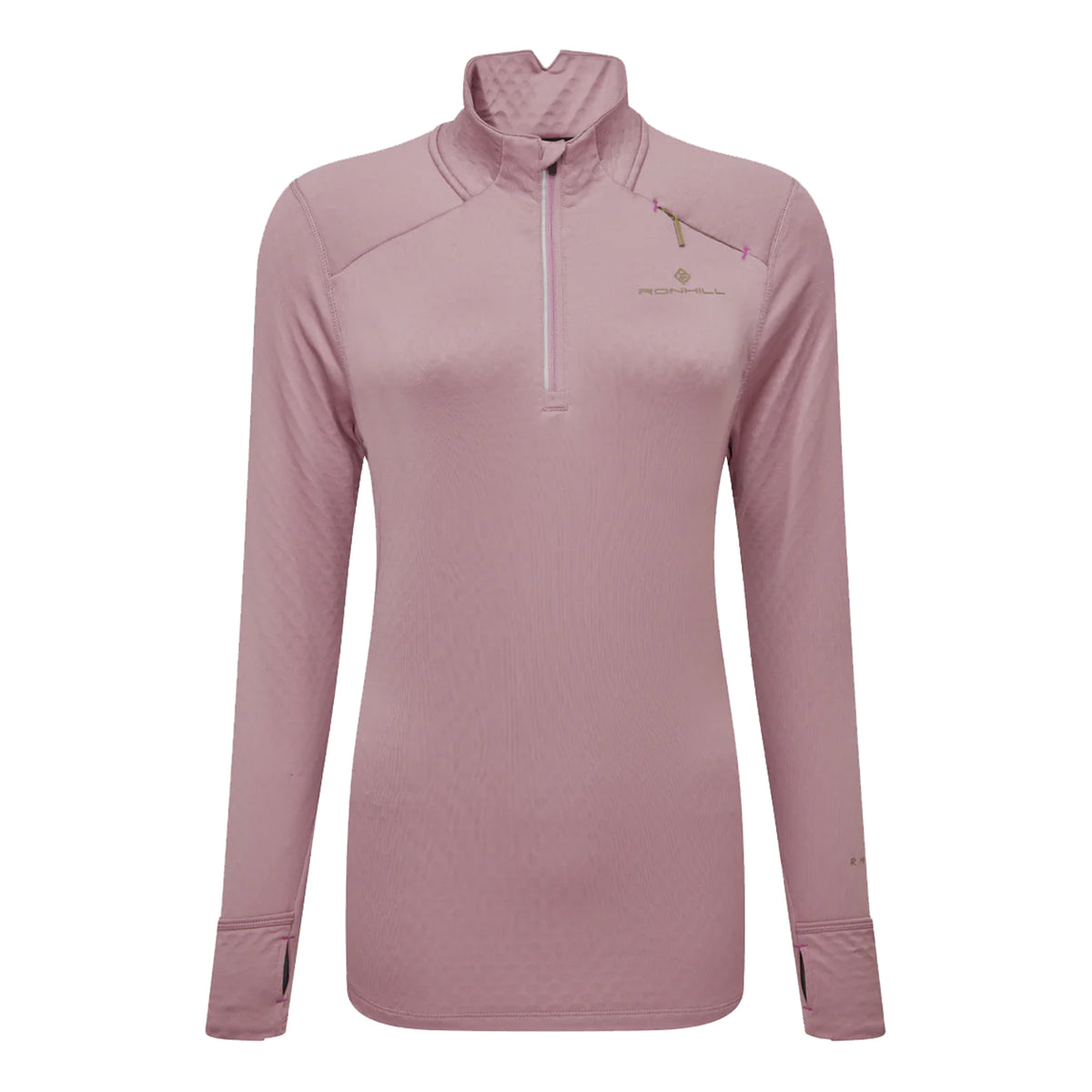 Ronhill Tech Prism 1/2 Zip Laufshirt Damen-Altrosa