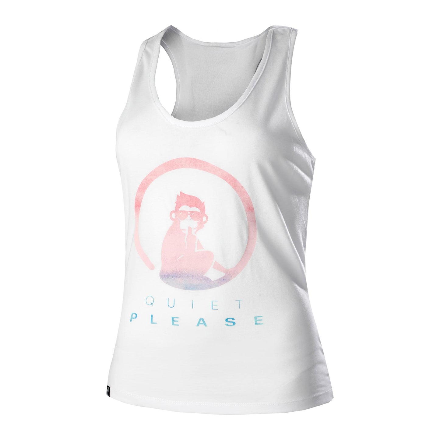 Quiet Please Tie Dye Logo Tank-Top Damen - weiß, mehrfarbig
