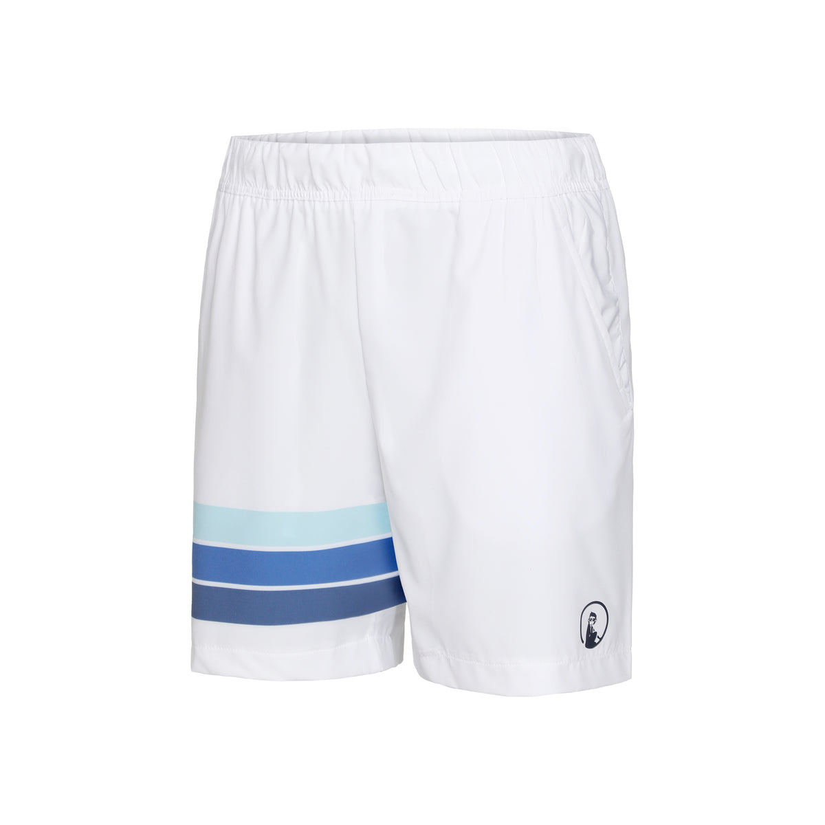 Quiet Please Ocean Block Stripe Smash Shorts Hommes - blanc, bleu