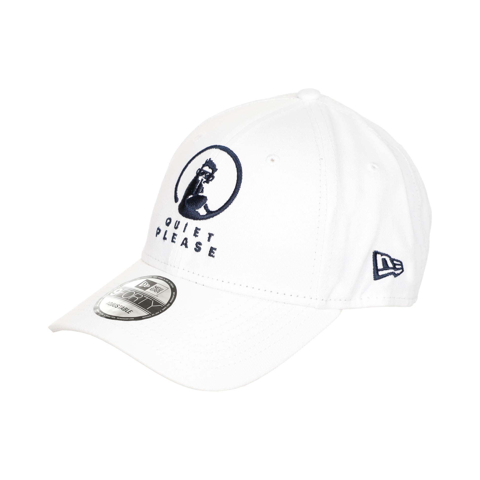 Quiet Please New Era Core 9Forty Cap Unisex - weiß, dunkelblau