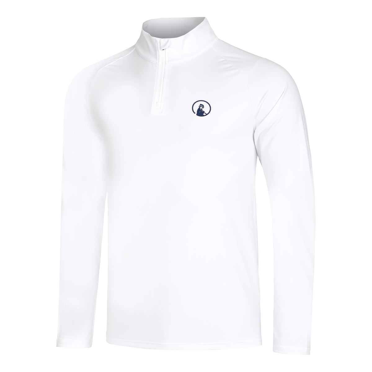 Quiet Please Big Serve 1/4 Zip Manica Lunga Uomini-Bianco