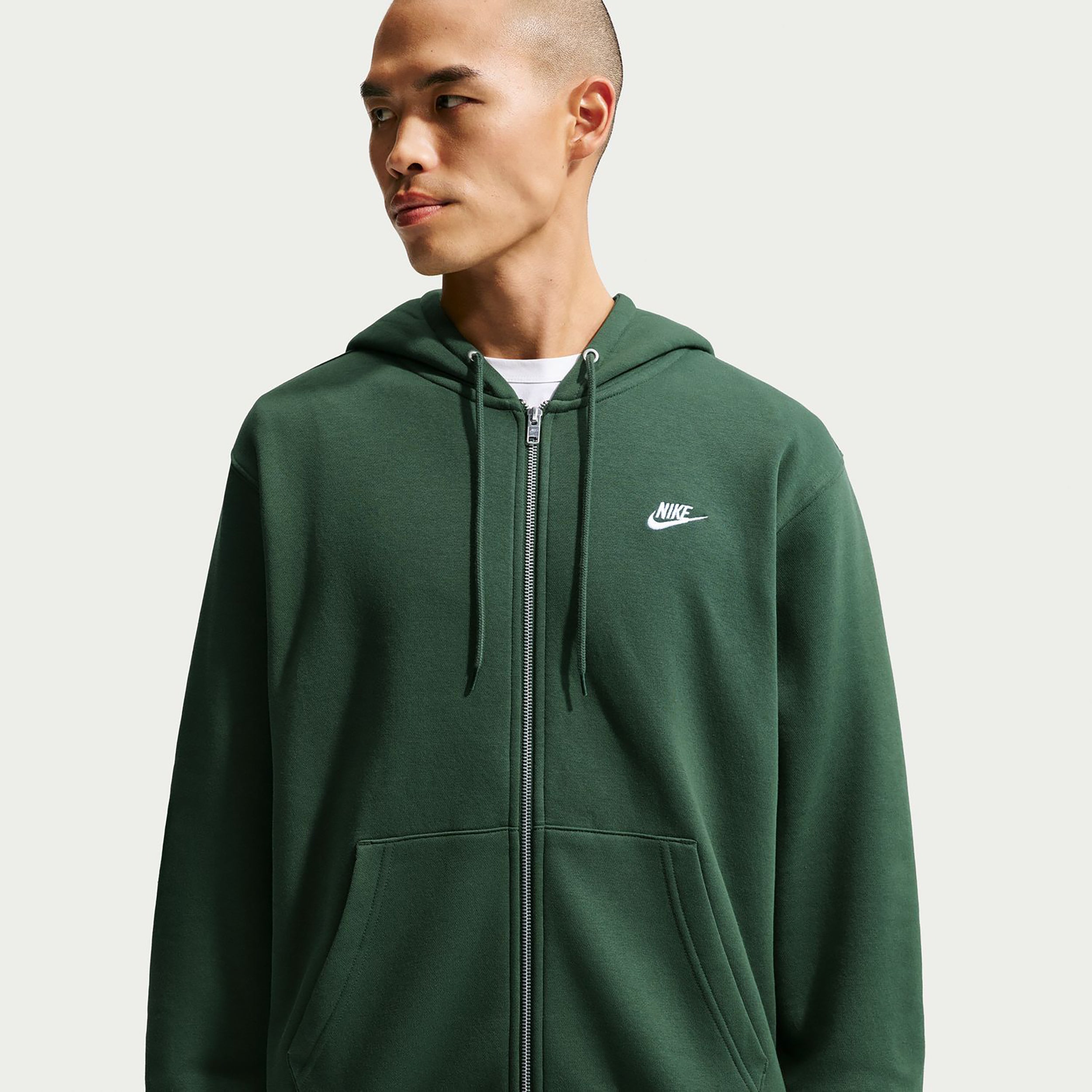 Nike Club Bb Full-Zip Gilet en coton Hommes - vert foncé