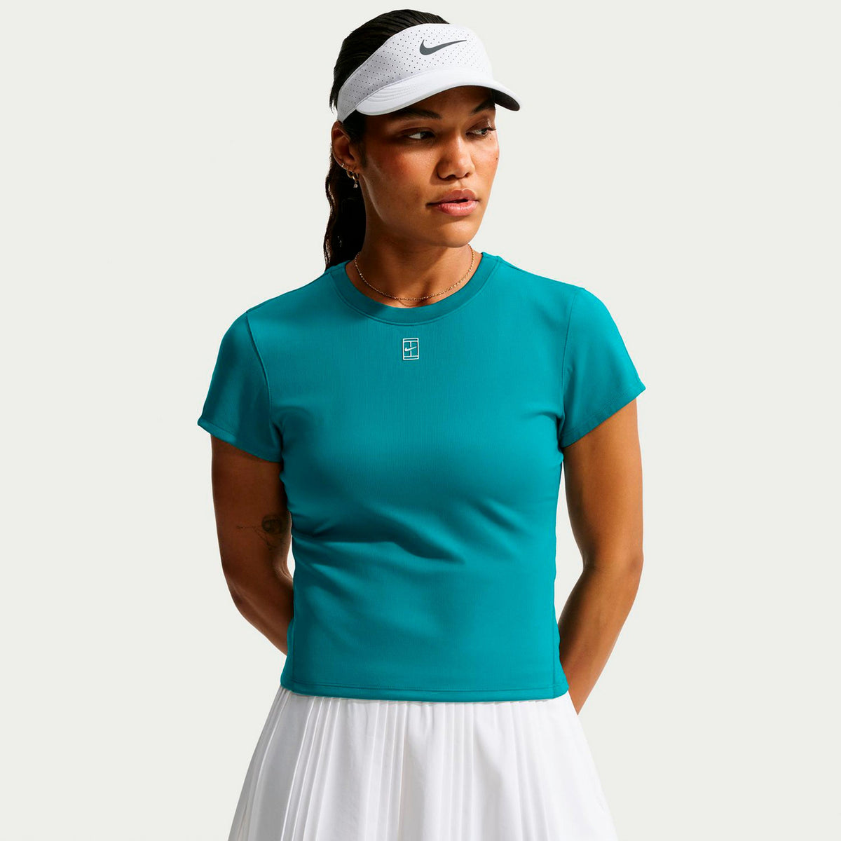 Nike Court Dri-FIT Advantage Maglietta Donna - color petrolio