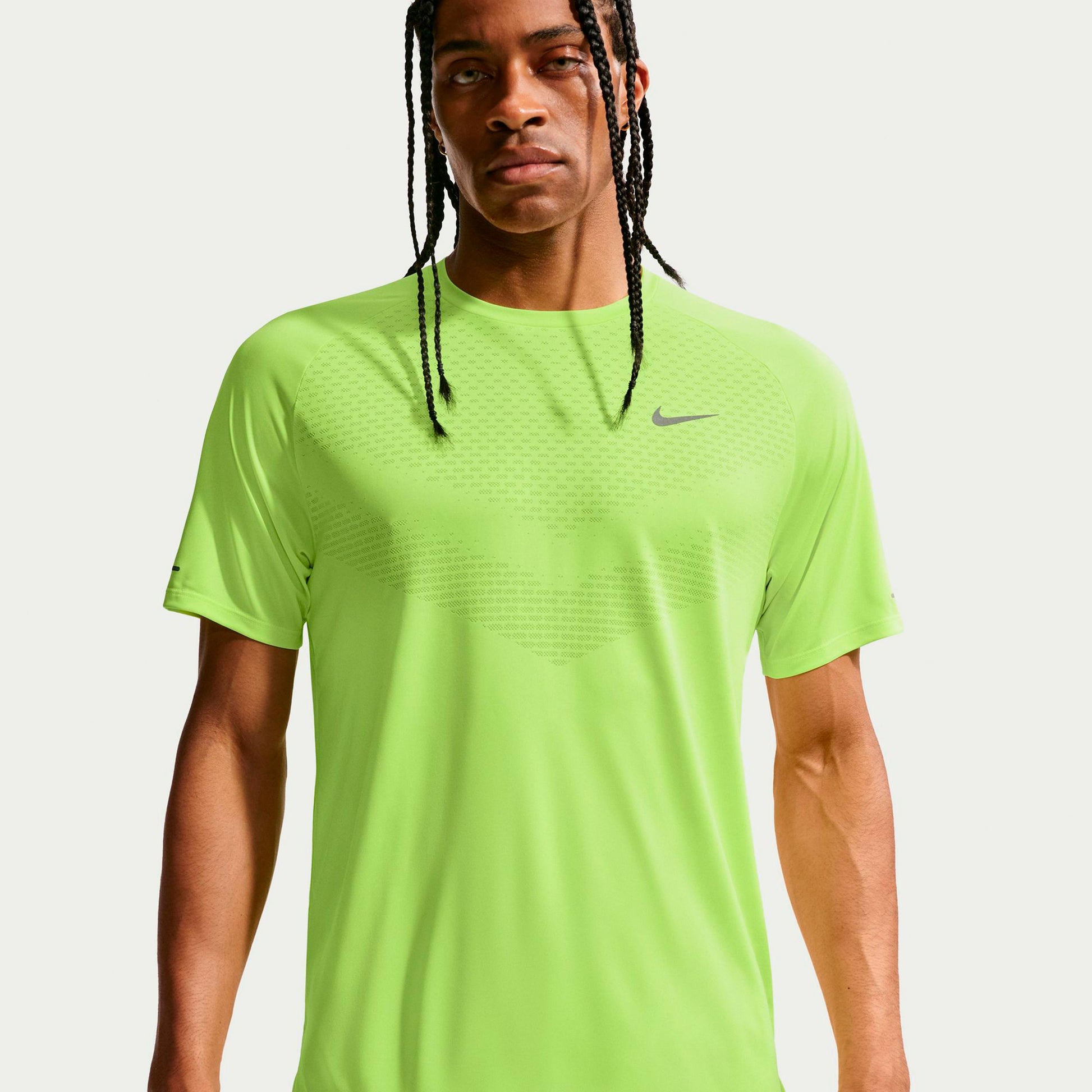 Nike Stride Camicia da corsa Uomini - giallo neon, argento