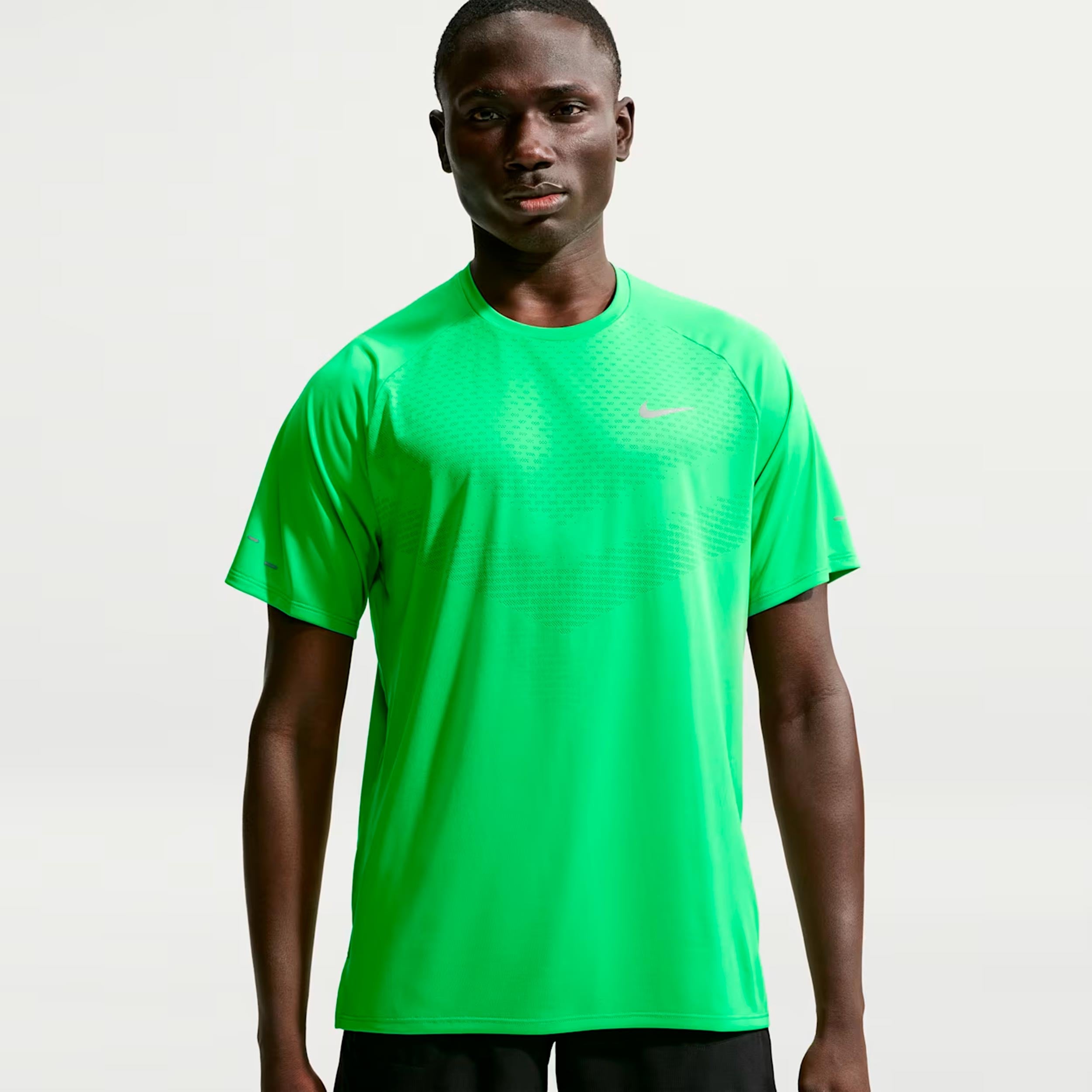 Nike Stride  Camicia da corsa Uomini - verde, argento