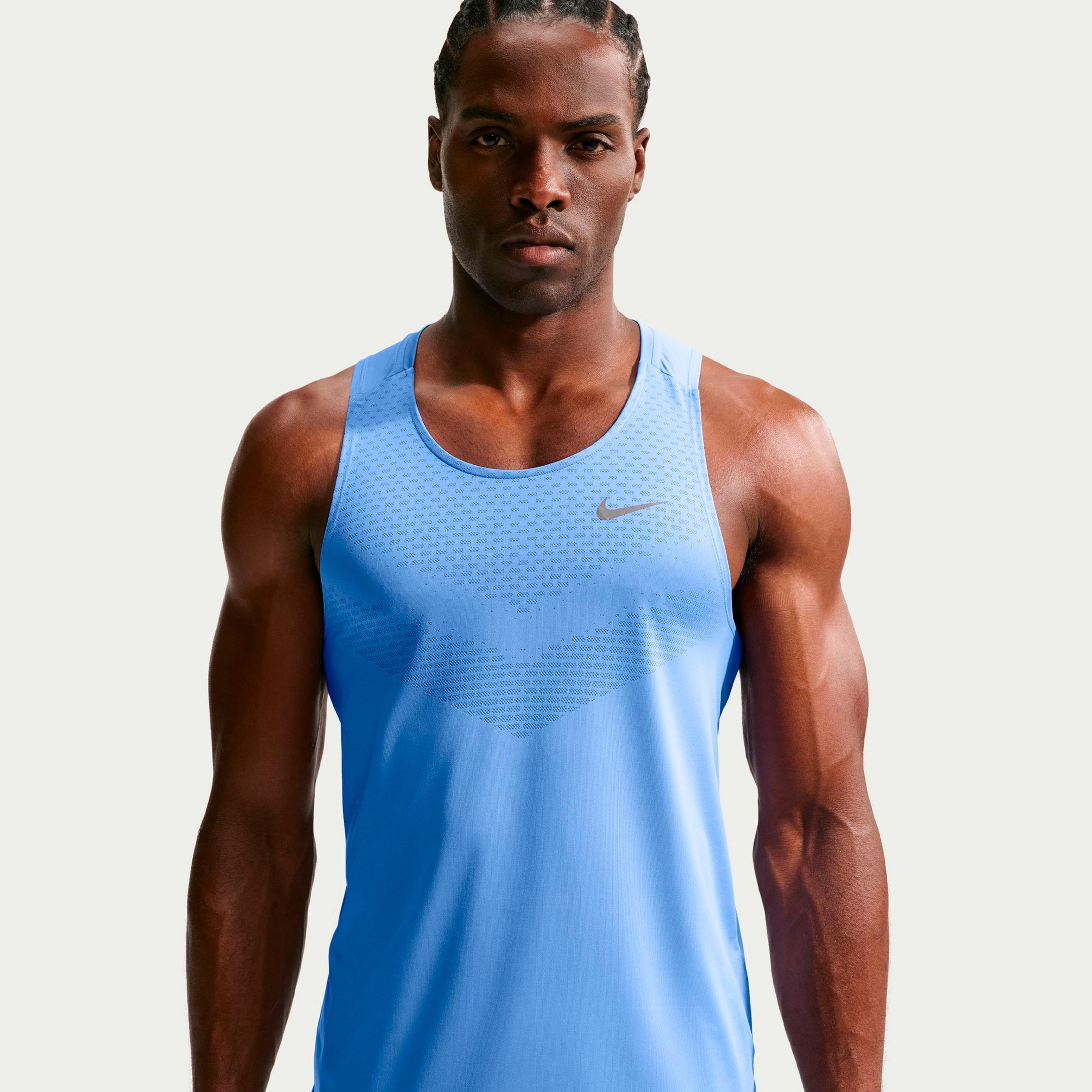 Nike Stride Camicia da corsa Uomini - blu, argento