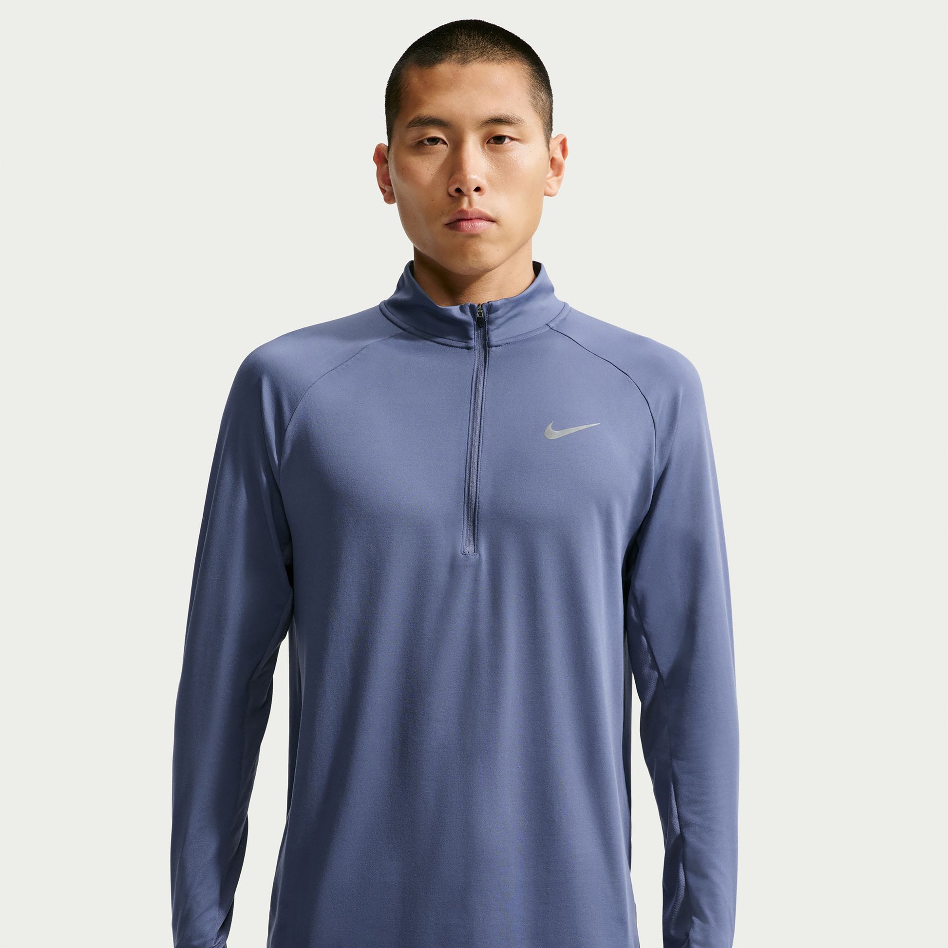 Nike Stride Half-Zip  Camicia da corsa Uomini - grigio-blu, argento