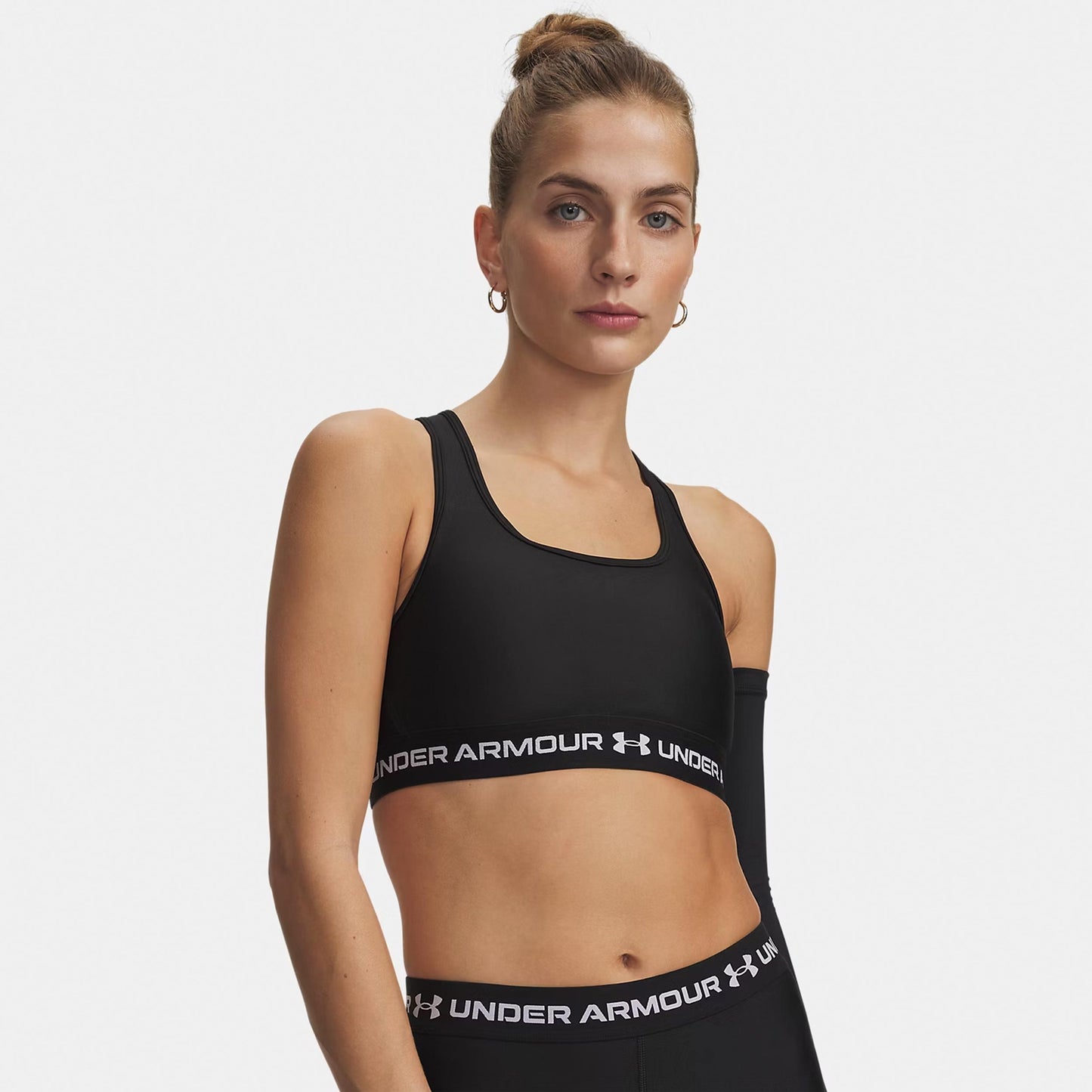 Under Armour Crossback Mid Sport-BH Damen - schwarz, weiß