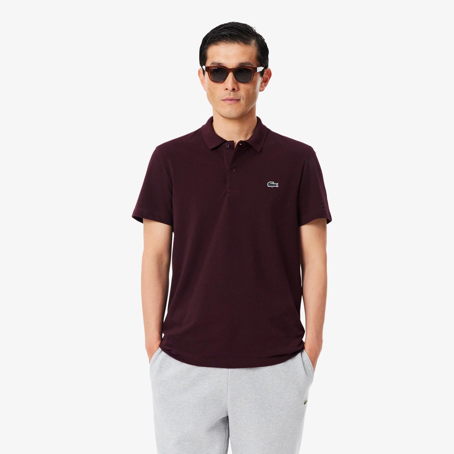 Lacoste Polo Uomini - rosso scuro