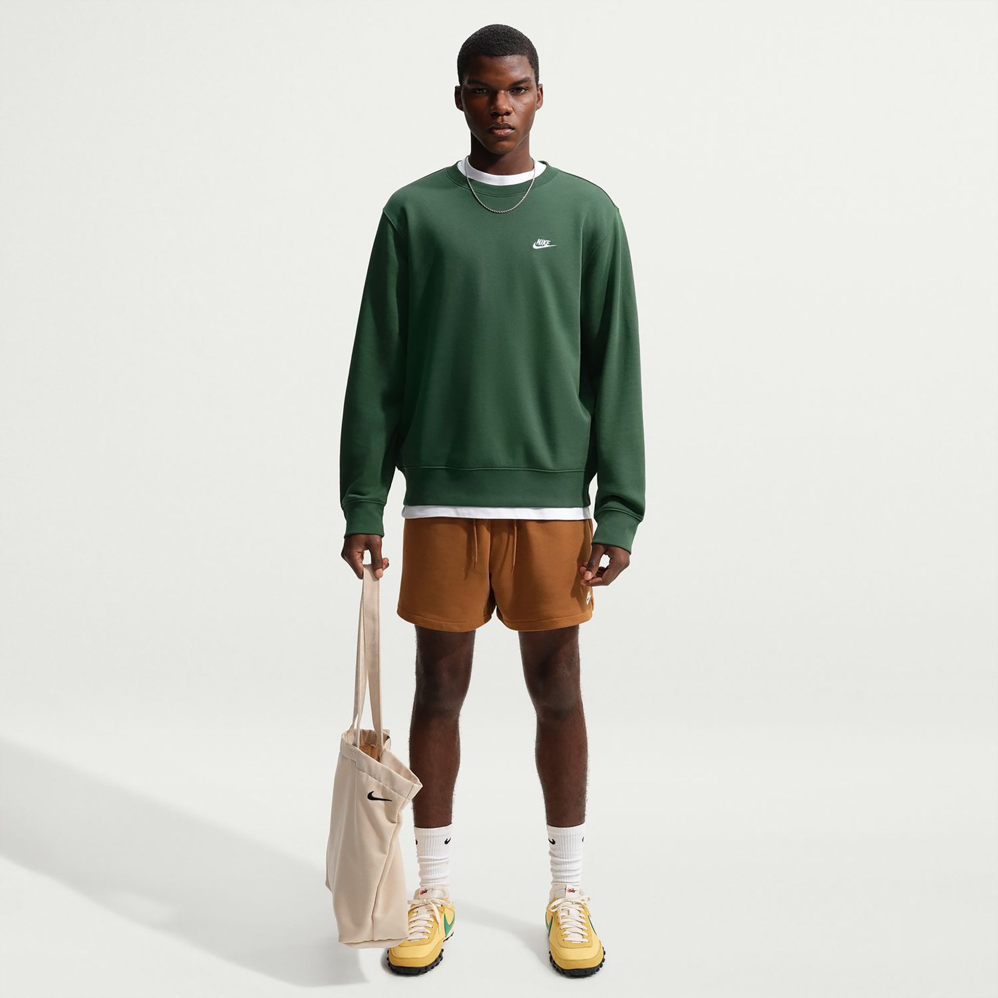 Nike Club Crew Felpa Uomini - verde scuro